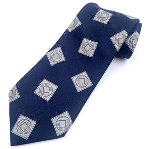 Pierre Balmain Paris Tie Men's Blue Pattern 100% Silk Necktie Handmade In Italy